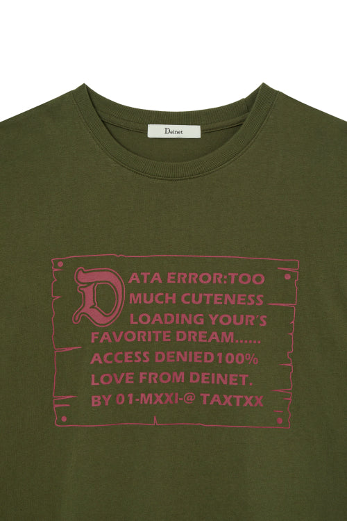D LETTERING GRAPHIC OVERSIZED T SHIRT - 5 COLORS KHAKI