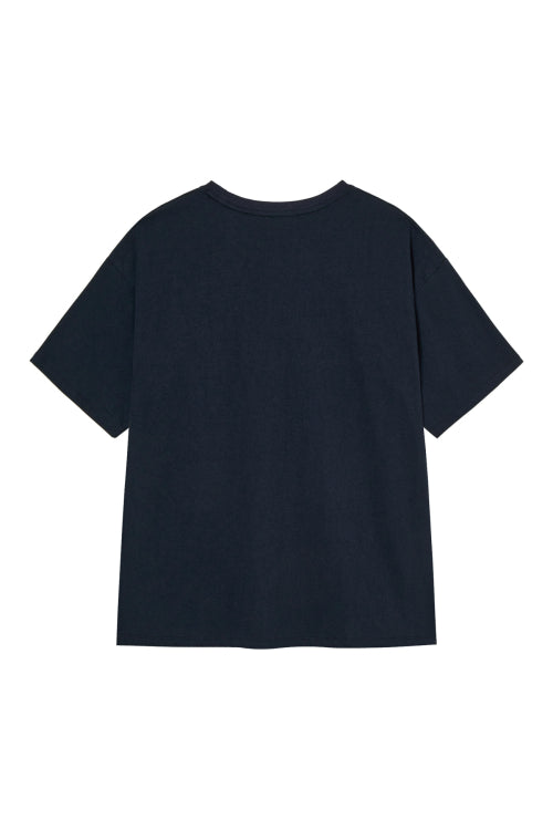 D LETTERING GRAPHIC OVERSIZED T SHIRT - 5 COLORS NAVY