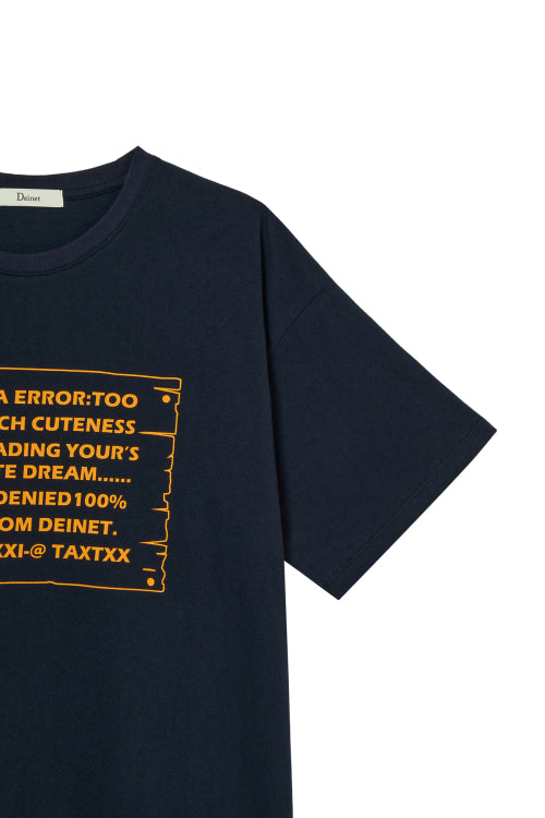 D LETTERING GRAPHIC OVERSIZED T SHIRT - 5 COLORS NAVY