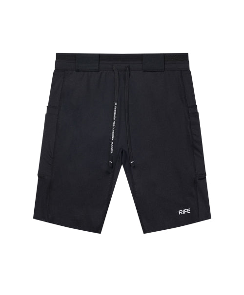 CARGO SHELL COMPRESSION RUNNING HALF TIGHTS - 3 COLORS BLACK