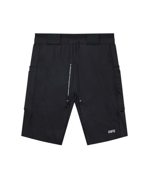 CARGO SHELL COMPRESSION RUNNING HALF TIGHTS - 3 COLORS BLACK