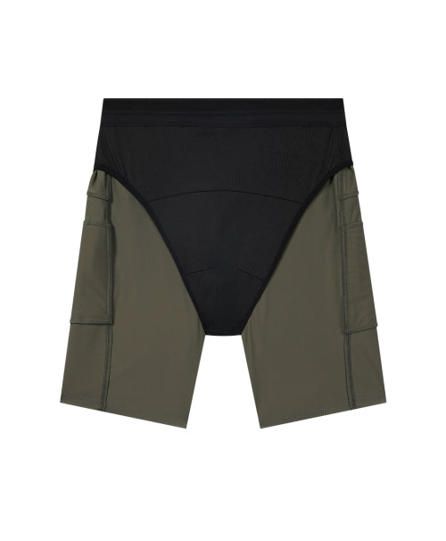 CARGO SHELL COMPRESSION RUNNING HALF TIGHTS - 3 COLORS KHAKI