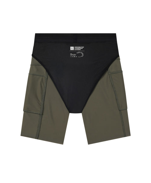 CARGO SHELL COMPRESSION RUNNING HALF TIGHTS - 3 COLORS KHAKI