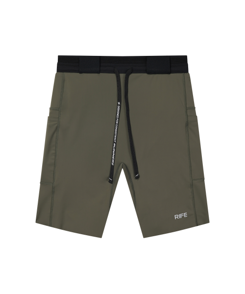 CARGO SHELL COMPRESSION RUNNING HALF TIGHTS - 3 COLORS KHAKI