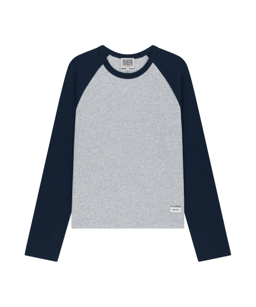 W BASIC RAGLAN LONG SLEEVE - 2 COLORS GREY