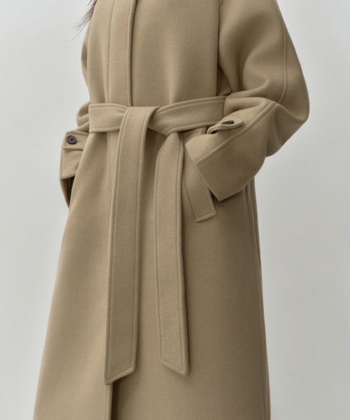 WOMENS CASHMERE BLEND BALMACAAN ROBE COAT #韓韶禧同款! - 8 COLORS BEIGE