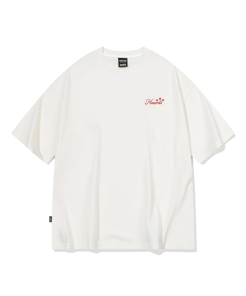 CAT EMBROIDERY SHORT SLEEVE TEE - 2 COLORS CREAM