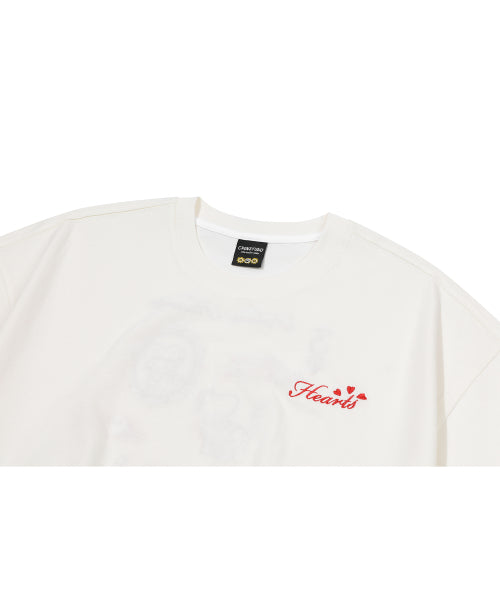 CAT EMBROIDERY SHORT SLEEVE TEE - 2 COLORS CREAM