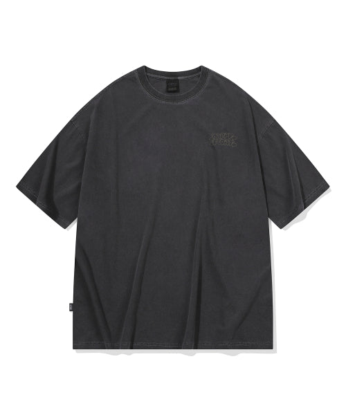 HAPPY BALLOON PIGMENT SHORT SLEEVE TEE - 3 COLORS BLACK