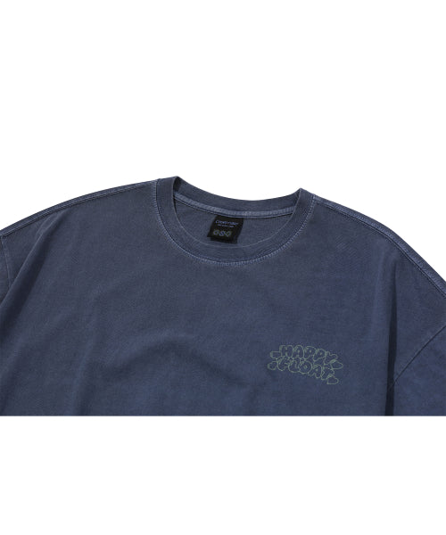 HAPPY BALLOON PIGMENT SHORT SLEEVE TEE - 3 COLORS BLUE