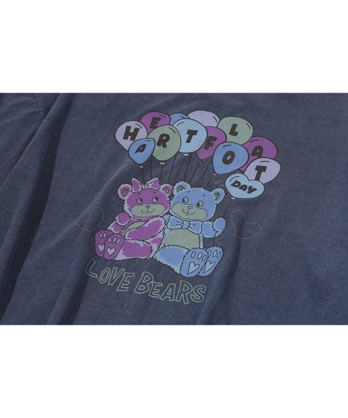 HAPPY BALLOON PIGMENT SHORT SLEEVE TEE - 3 COLORS BLUE