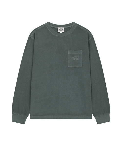 DOODLE CLASSIC LOGO WASHING LONG SLEEVE TEE - 2 COLORS CHARCOAL