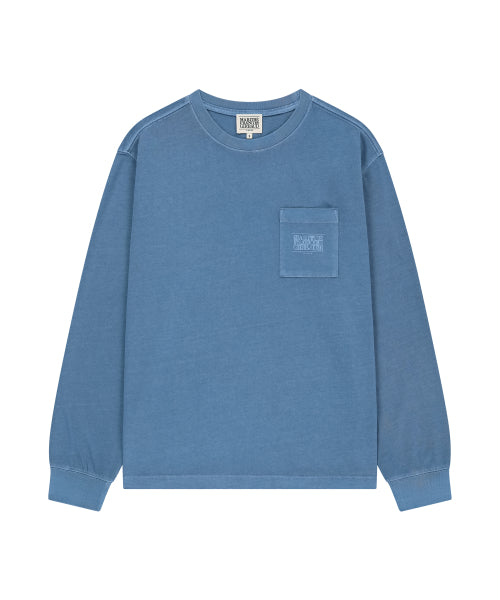 DOODLE CLASSIC LOGO WASHING LONG SLEEVE TEE - 2 COLORS BLUE
