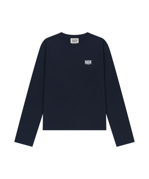 W SMALL CLASSIC LOGO LONG SLEEVE TEE - 3 COLORS NAVY