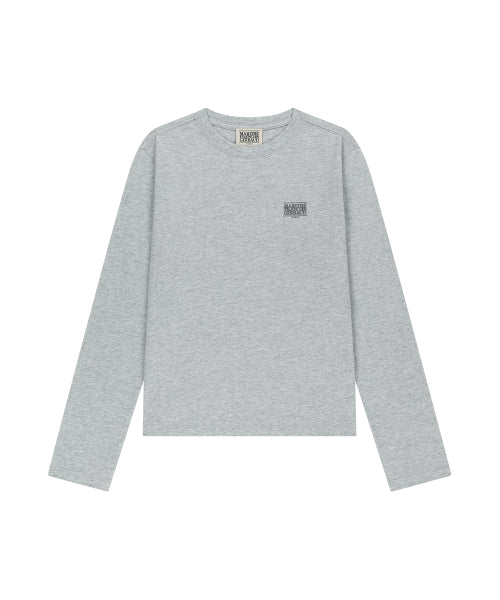 W SMALL CLASSIC LOGO LONG SLEEVE TEE - 3 COLORS GREY