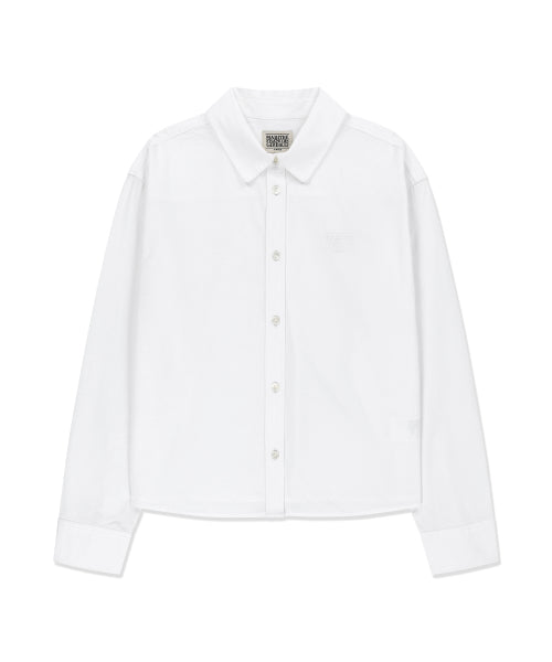 W MICRO CLASSIC LOGO COTTON SHIRT STRIPE - 2 COLORS IVORY