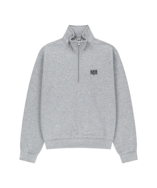 SMALL CLASSIC LOGO HALF ZIP-UP SWEATSHIRT - 3 COLORS GREY