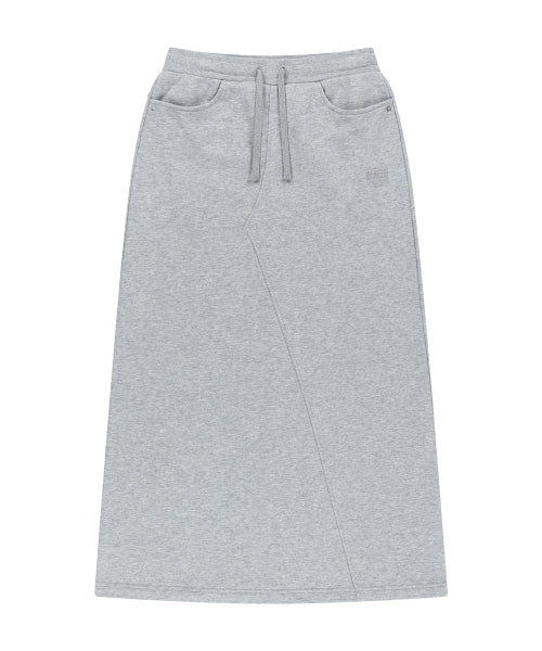 W CLASSIC LOGO LONG SWEAT SKIRT - 3 COLORS GREY