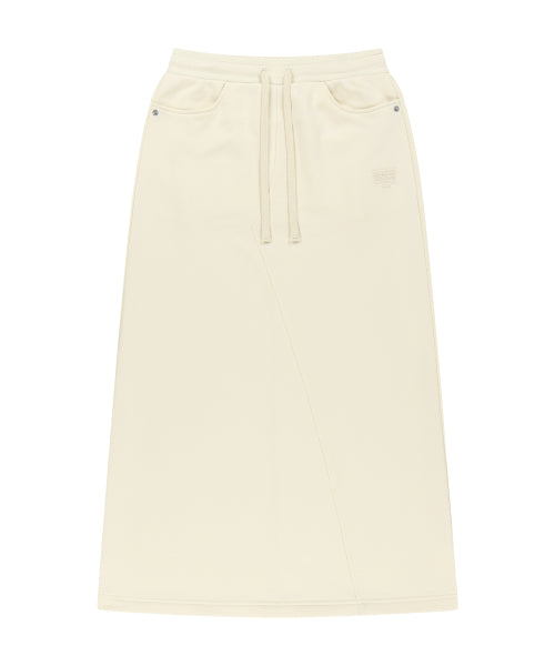 W CLASSIC LOGO LONG SWEAT SKIRT - 3 COLORS CREAM