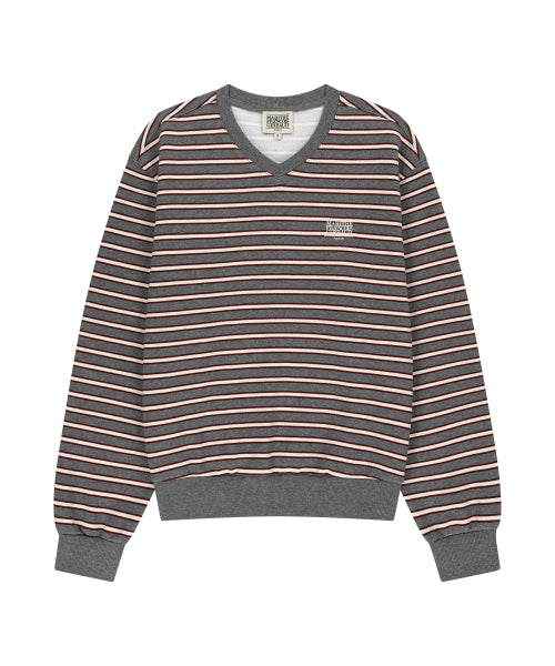 W SMALL CLASSIC LOGO V NECK BALLOON SWEATSHIRT - 3 COLORS AS SHOWN