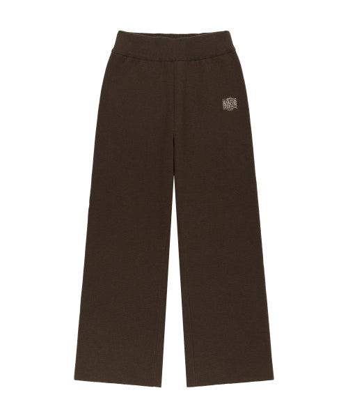 W RIBBON CLASSIC LOGO KNIT PANTS - 2 COLORS BROWN