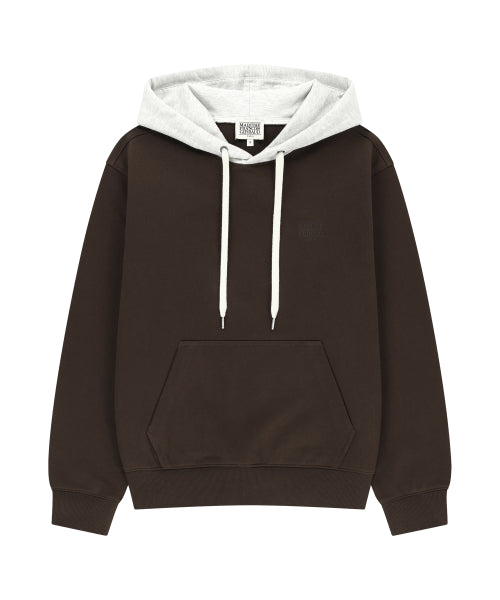 SMALL CLASSIC LOGO EMBROIDERY HOODIE - 4 COLORS BROWN