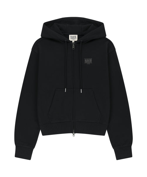W SMALL CLASSIC LOGO HOODIE ZIPUP - 4 COLORS BLACK