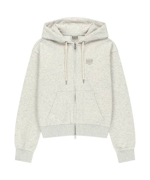 W SMALL CLASSIC LOGO HOODIE ZIPUP - 4 COLORS OATMEAL