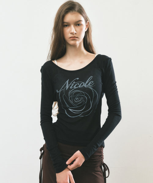 NICOLE ROSE LONG SLEEVE TOP #徐睿知同款! - 5 COLORS BLACK
