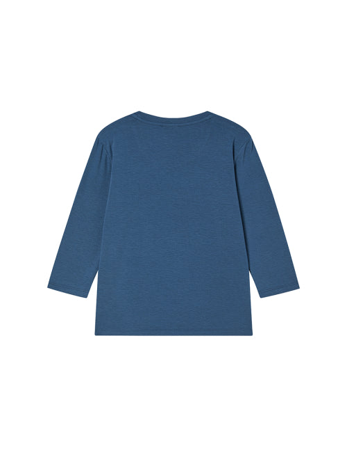 95 BASIC LONG SLEEVE TEE - 4 COLORS BLUE