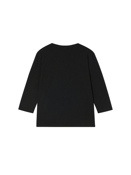 95 BASIC LONG SLEEVE TEE - 4 COLORS BLACK