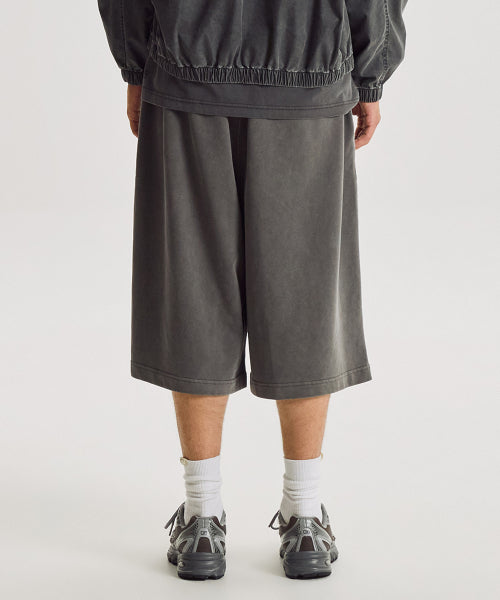 ESCAPE DYED BERMUDA SWEAT SHORTS - 2 COLORS CHARCOAL