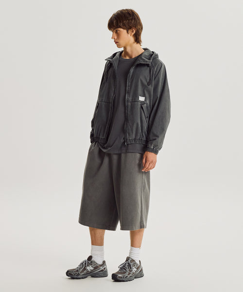 ESCAPE DYED BERMUDA SWEAT SHORTS - 2 COLORS CHARCOAL