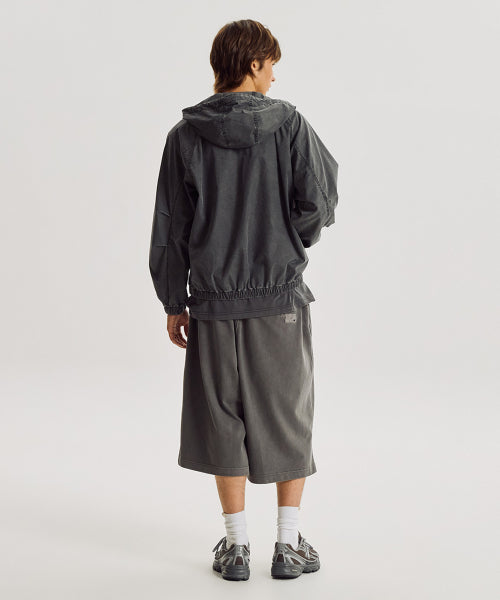 ESCAPE DYED BERMUDA SWEAT SHORTS - 2 COLORS CHARCOAL
