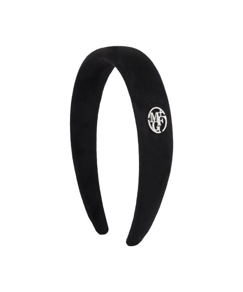 CIRCLE LOGO SUEDE HAIRBAND - 2 COLORS BLACK