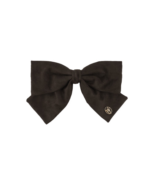 BIG RIBBON SUEDE HAIR PIN - 2 COLORS BROWN