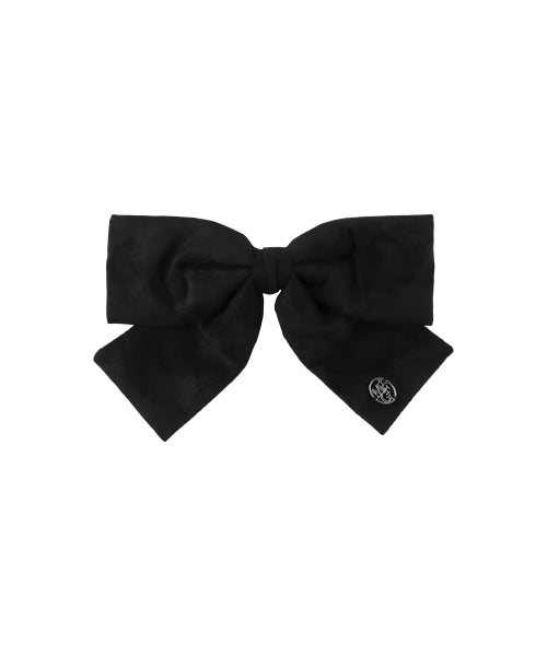 BIG RIBBON SUEDE HAIR PIN - 2 COLORS BLACK