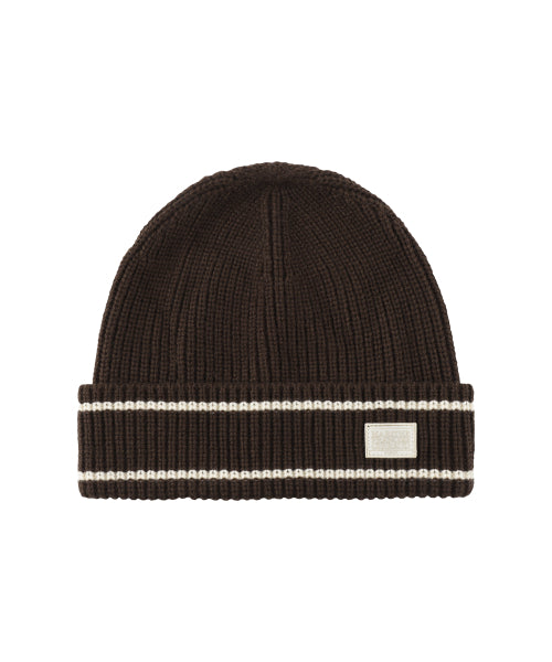 MICRO CLASSIC LOGO COLOR BLOCK BEANIE - 2 COLORS BROWN