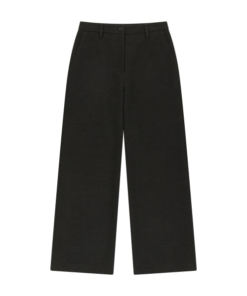 W WOOL LIKE SLACKS - 2 COLORS CHARCOAL