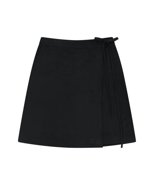 W SUEDE WRAP SKIRT - 2 COLORS BLACK
