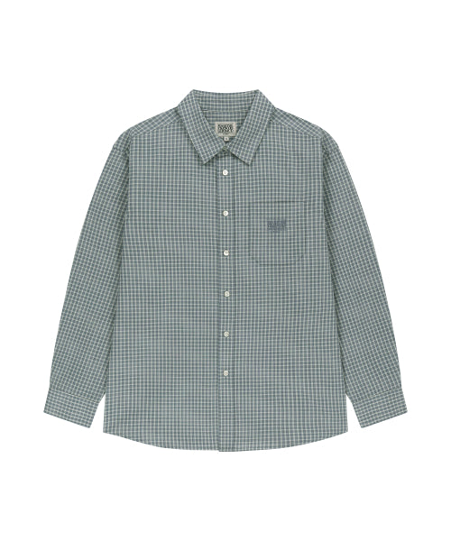 MICRO CLASSIC LOGO OVERSIZED CHECK SHIRT - 2 COLORS BLUE