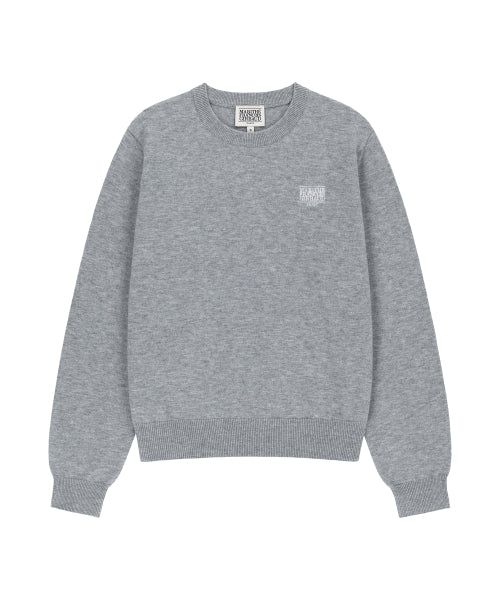 W SMALL CLASSIC LOGO KNIT PULLOVER - 4 COLORS MELANGE GREY