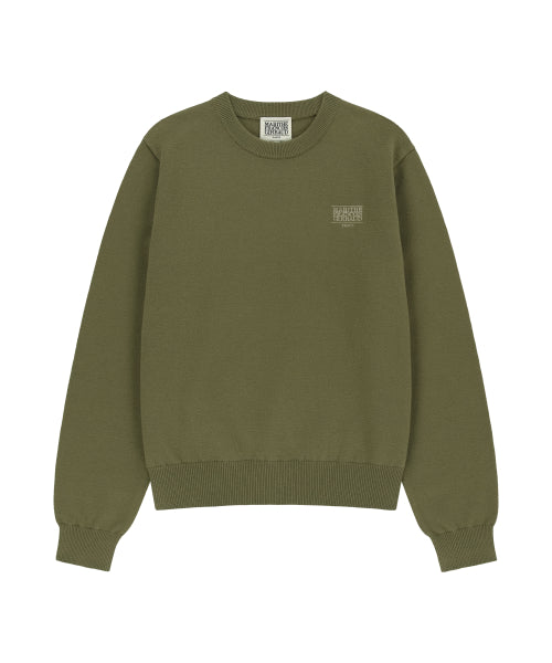 W SMALL CLASSIC LOGO KNIT PULLOVER - 4 COLORS OLIVE