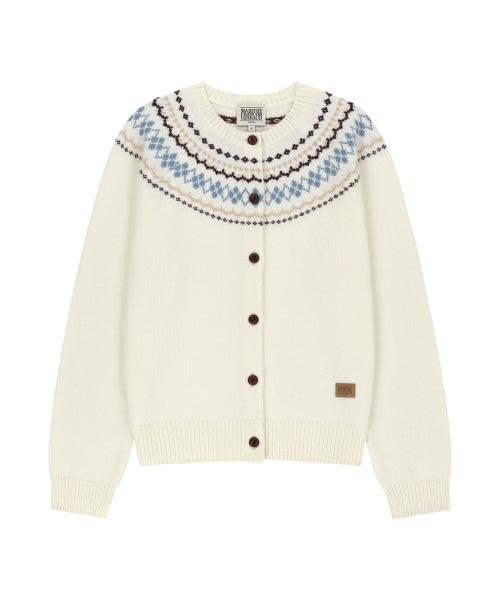 W SMALL CLASSIC LOGO NORDIC CARDIGAN SET UP - 3 COLORS IVORY