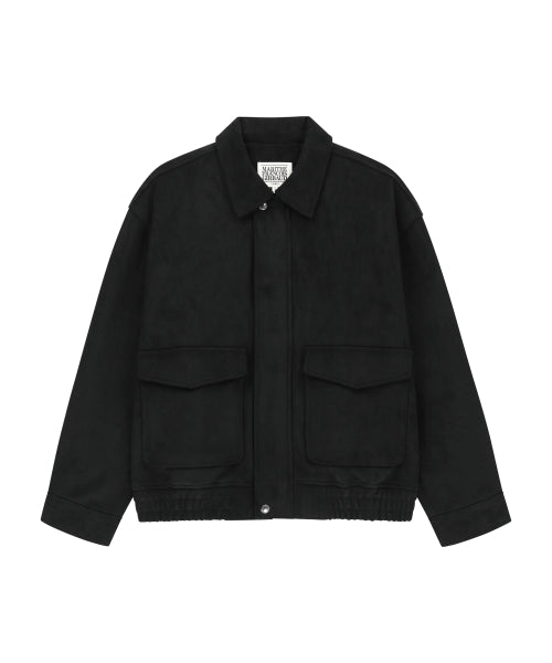 FAUX SUEDE BLOUSON JACKET - 2 COLORS BLACK