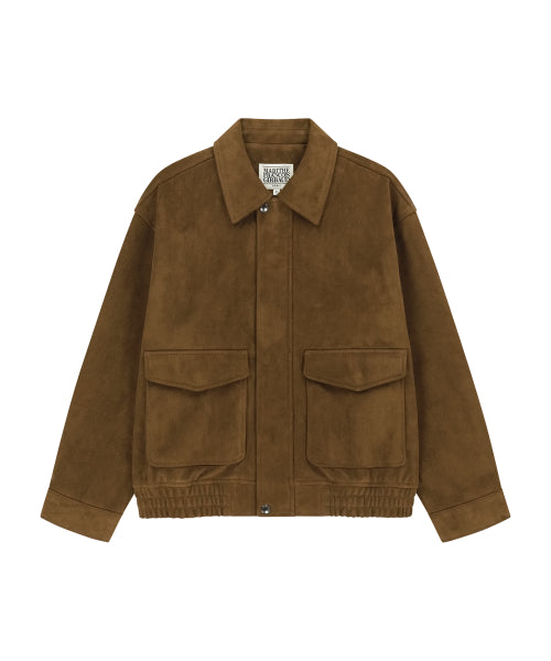 FAUX SUEDE BLOUSON JACKET - 2 COLORS CAMEL