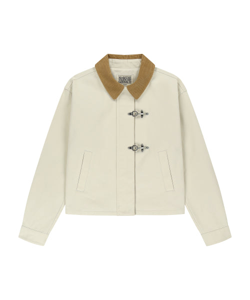 W COTTON CROP WORK JACKET - 2 COLORS CREAM