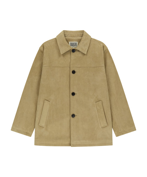 W FAUX SUEDE HALF JACKET - 2 COLORS BEIGE