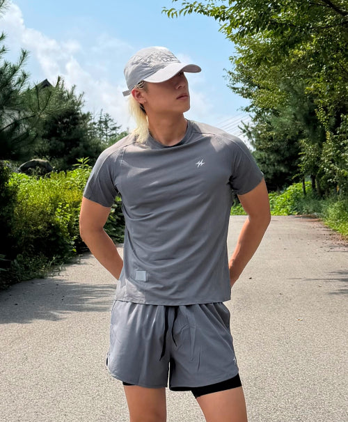 AIR SQUARE PERFORMANCE RUNNING SHORT SLEEVE T-SHIRT - 3 COLORS BLACK
