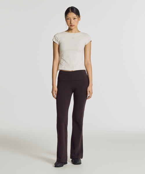 WOMEN OPEN BACK FITTED TEE - 2 COLORS IVORY